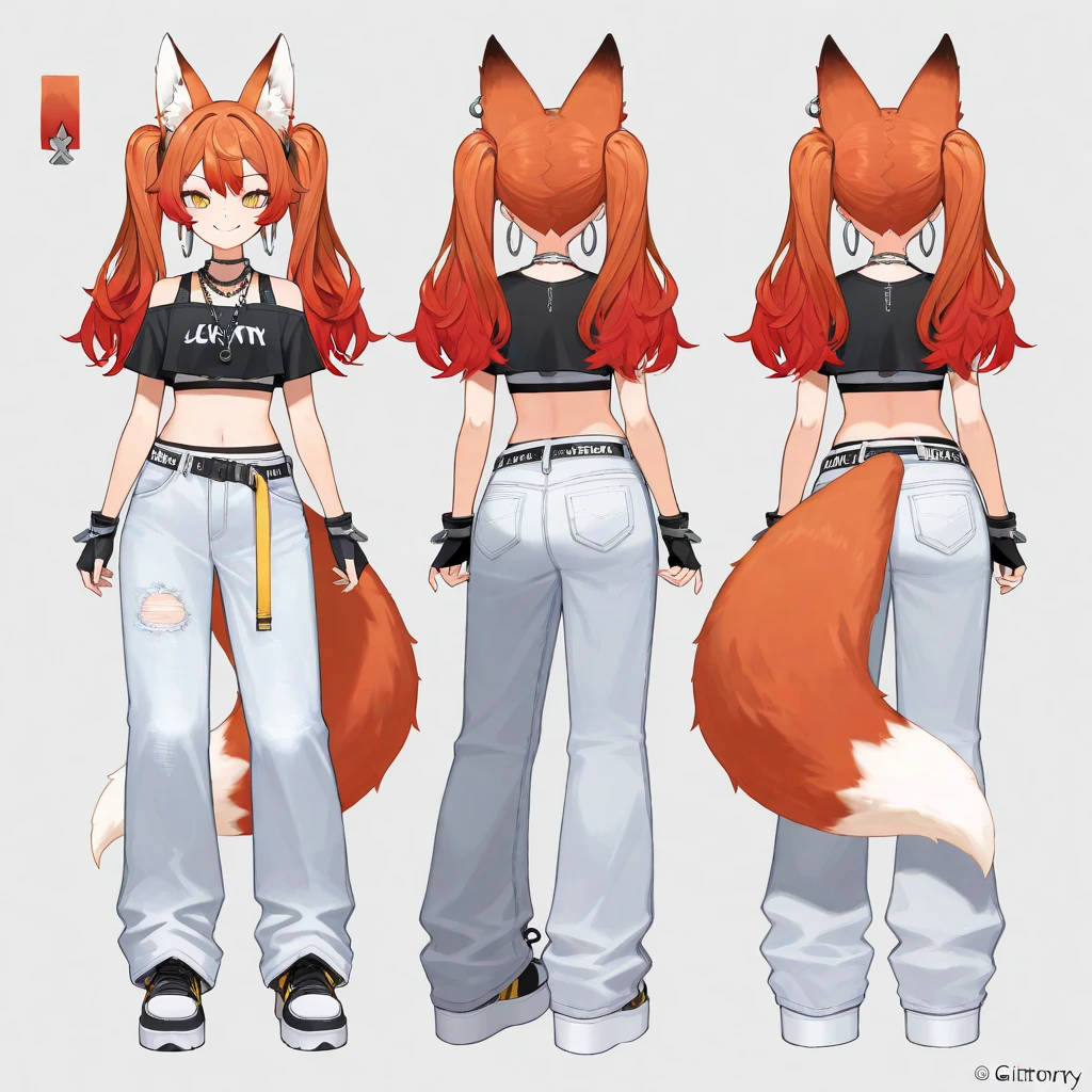 Create a cartoon Fox girl 
