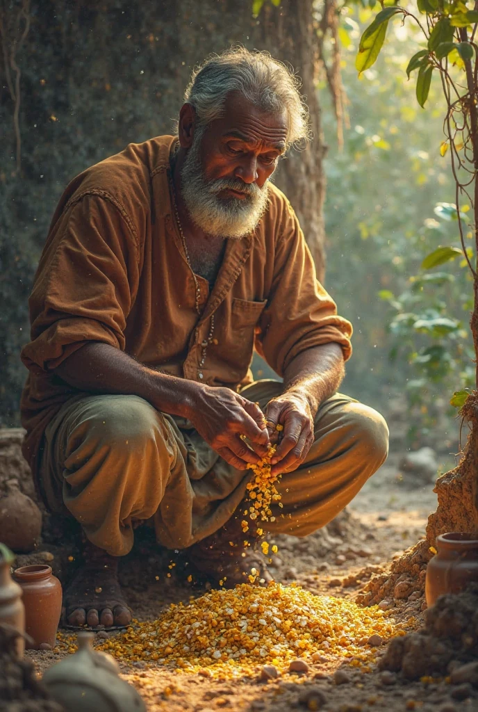 Sure! Here's a short story titled **"The Man and the Money"**:

---

**The Man and the Money**

Once upon a time in a quiet village, lived a humble man named Ravi. He worked hard every day as a potter, shaping clay with care, making just enough to feed his family. One day, while digging for clay near the river, his shovel struck something hard. Curious, he dug deeper and uncovered a small iron chest filled with gold coins.

At first, Ravi was overwhelmed. “All my problems are over,” he whispered. He took the chest home, locked it away, and planned a better life—new house, new clothes, a better school for his ren.

But something changed.

He no longer woke up at dawn to make pots. “Why work when I’m rich?” he said. Days passed, and he started spending more—on things he didn’t need. People in the village, once warm and friendly, became distant. They whispered, asked for loans, and some even tried to trick him.

His peaceful life turned into one of paranoia and loneliness. He hired guards, built high walls, and trusted no one. The money had given him freedom but stolen his joy.

One rainy evening, Ravi sat alone by his window, watching the storm roll in. The chest sat in the corner, gleaming. He stood up, picked it up, and walked back to the river where he found it. With one last look, he tossed it in.

As the chest sank into the dark waters, a strange calm washed over him.

He went back home, shaped some clay, and smiled for the first time in a long while.

---

Want a twist ending or a modern version of this story?