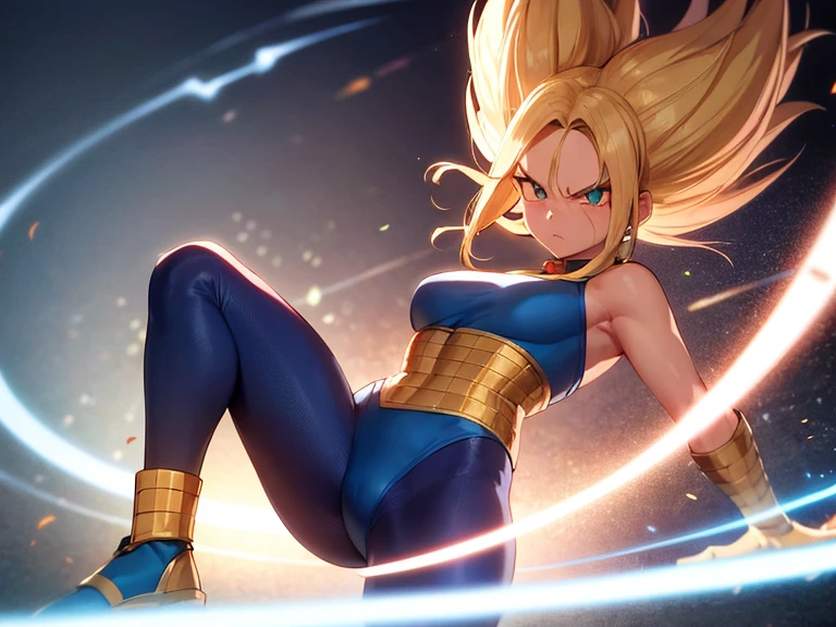 Personagem Vegeta, Dragon ball, Kinematic, corpo inteiro, Classic uniform, azul e branco, botas branco, luva branco, rosto detalhado, refinado, No Perfections, realistic animation style, corpo inteiro, perfect hands with five fingers, cabelo por inteiro, ((Hand closed))