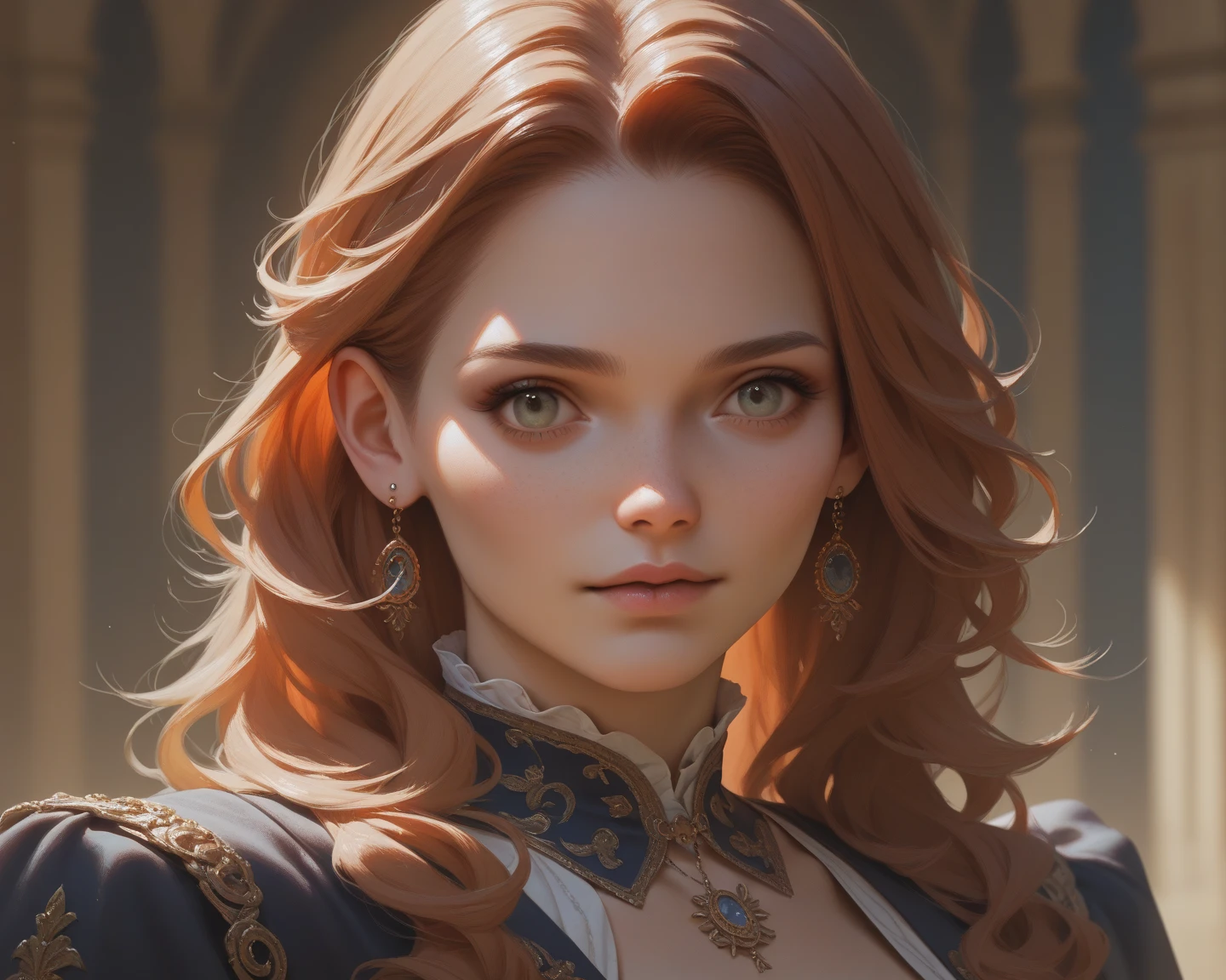 high quality fingers, normal hands, Detailed fingers,masterpiece, (realist, photo-realist:1.37), (22 year old woman), katarina from league of legends, medium chest, small waist, dark red hair, blue eyes, beautiful face, perfect lighting, beautiful detailed eyes,looking at the viewer, incredibly beautiful woman, detailed hairstyle, detailed background,Bermuda, detailed fantasy background, (sweat:1)