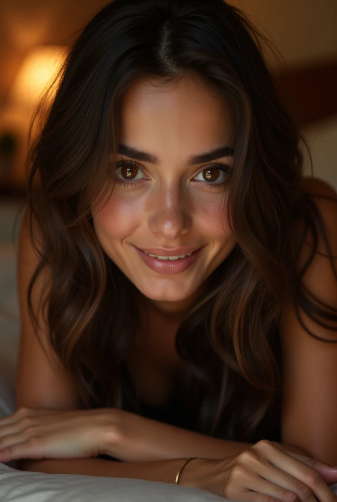 brune au yeux vert fit girl