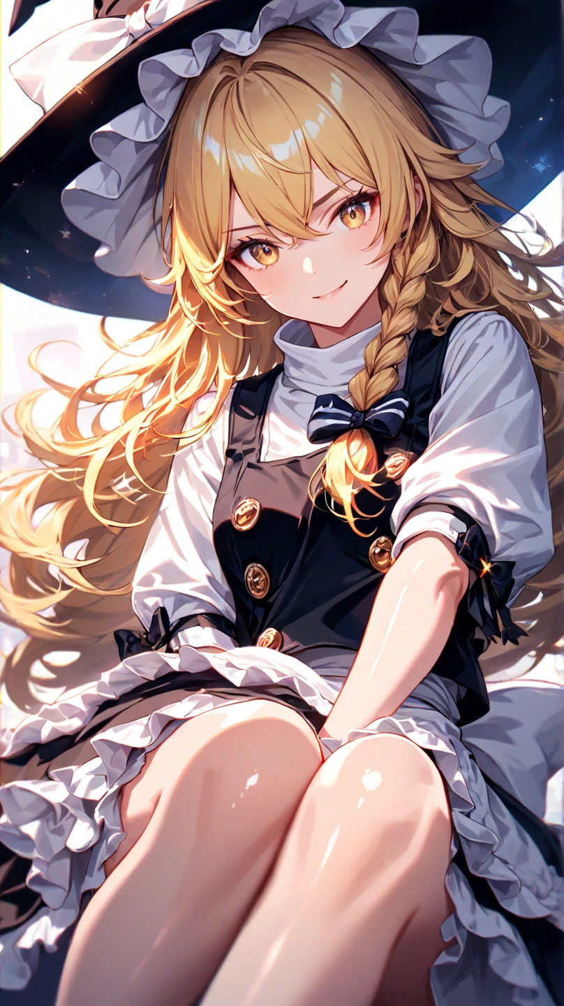 Marisa Short sleeve ruffles Blonde Yellow Eyes Witch Hat