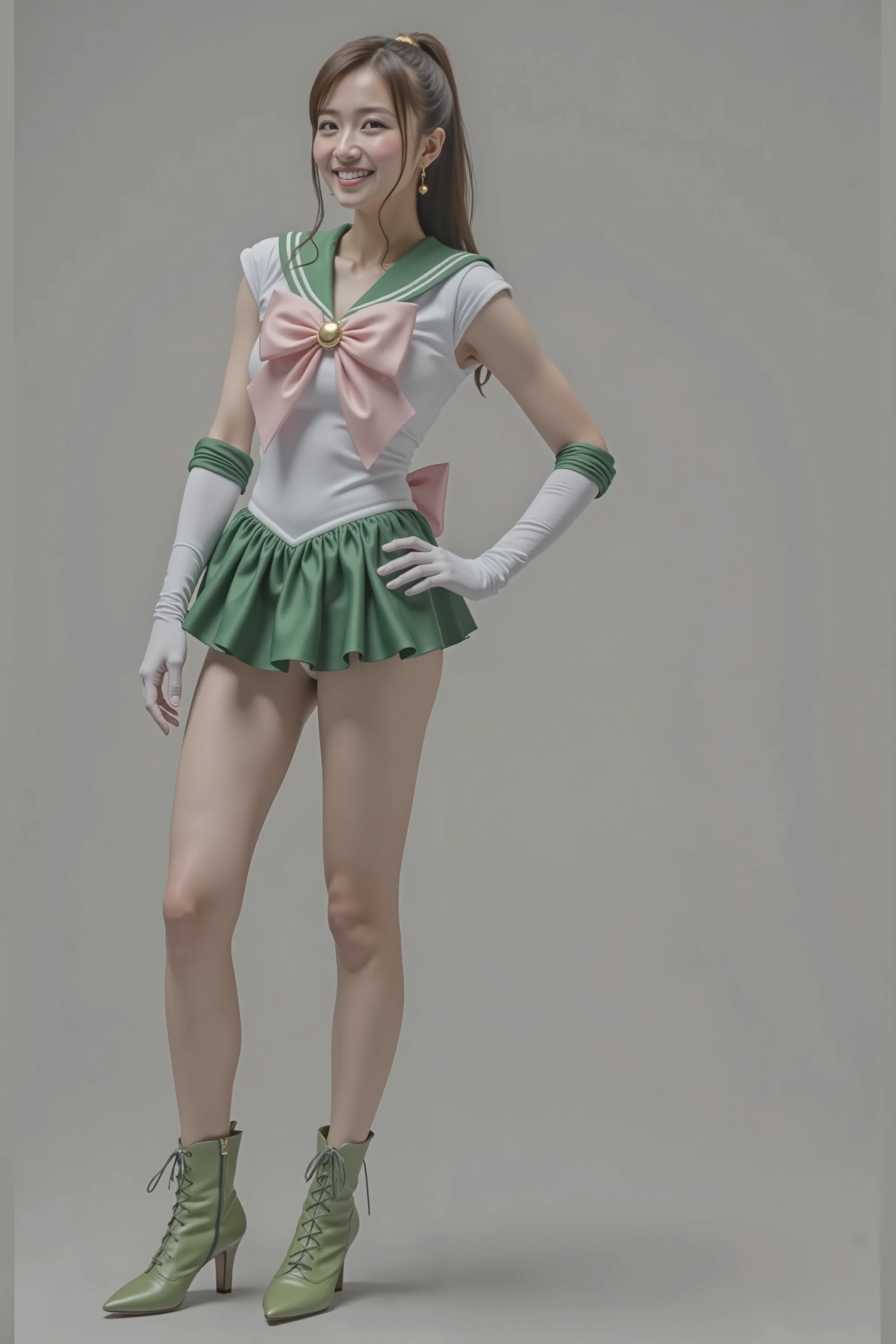 background 、((( Show me your beautiful legs .)))、(((satin gloves that cover up to the elbow)))、((( beautiful black hair )))、((( Legally express the beauty of your smile )))、(((( make the most of the original image )))、((( satin sailor venus costume )))、(((Sailor Venus costume made of swimsuit material that emphasizes the body line )))、((( beautiful hair)))、((( Crying pain )))、((( wear black tights ....、Wear Orange Boots)))、(( top quality、8k))、(( top quality、8k、 masterpiece:1.ave the background )))、 Strong concentration:1.2、 Slim Abs :1.2、 wet body:1.5、 High Resolution Face and Skin Textures 、8k aperture F2 .8,