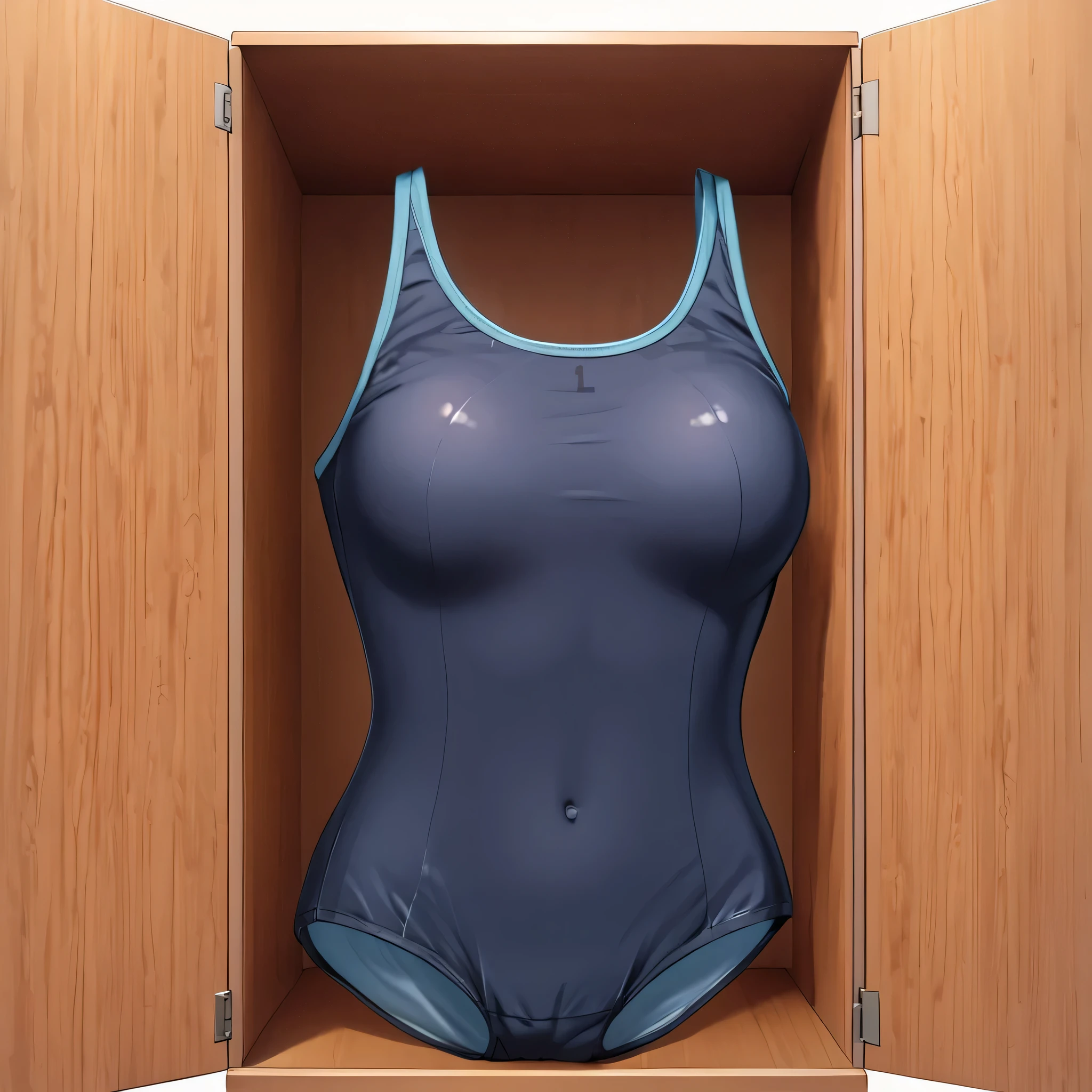 (invisible:1.5, no humans:1.5, headless:1.5, faceless:1.5), (school swimsuit in closet, penis erection under school swimsuit:1.2), (big breast), (best quality, masterpiece:1.2), detailed cloth texture, detailed anime, illust