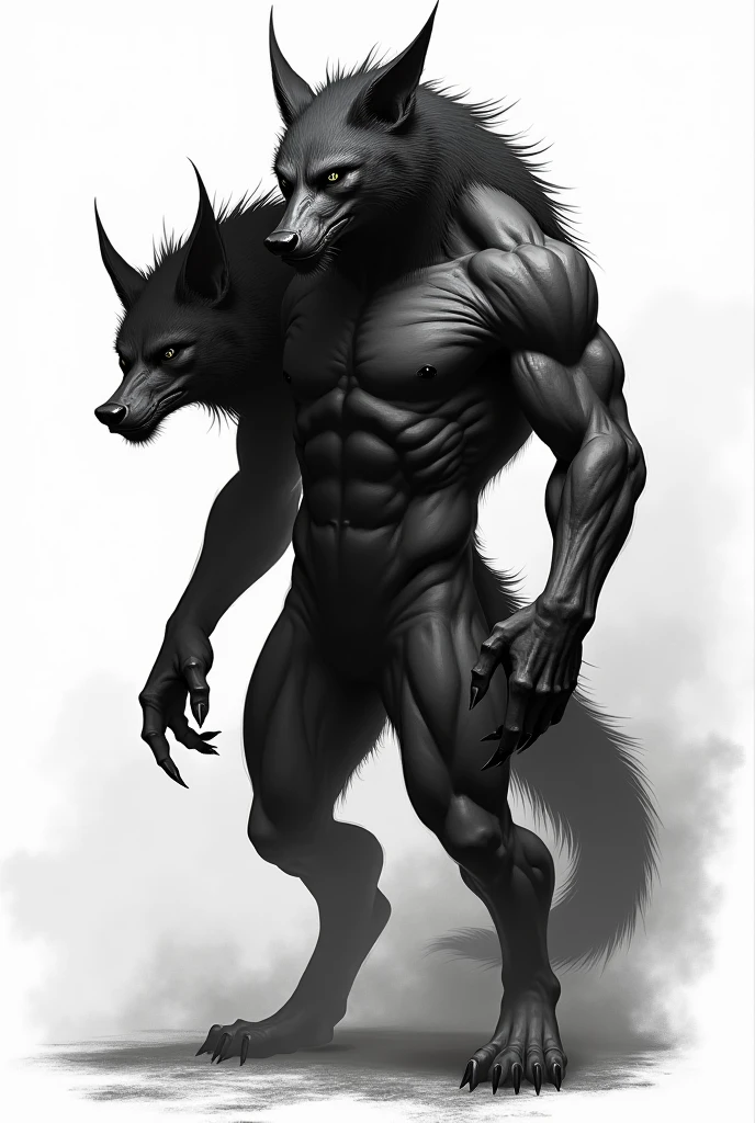 Werewolf alpha male lycan human, mostly human features but with rugged characteristics, muscular, middle age