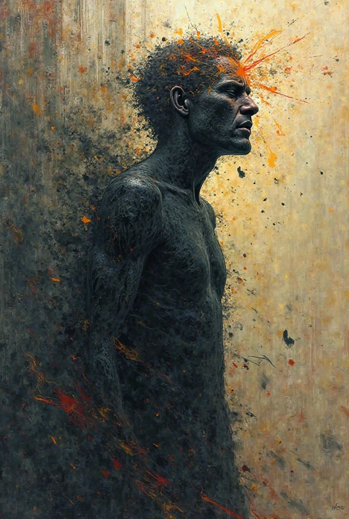 A picture that expresses anxiety and internal conflict