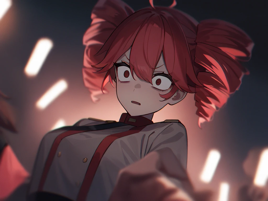 bioluminescence, detailed eyes, cowboy_shot, close up, portrait,chain weapon, makima , smile, smirk, evil,eyes focus, chains, flame <lora:LoconLoraOffsetNoise_locon0501:1> <lora:arcaneStyleLora_offset:1>