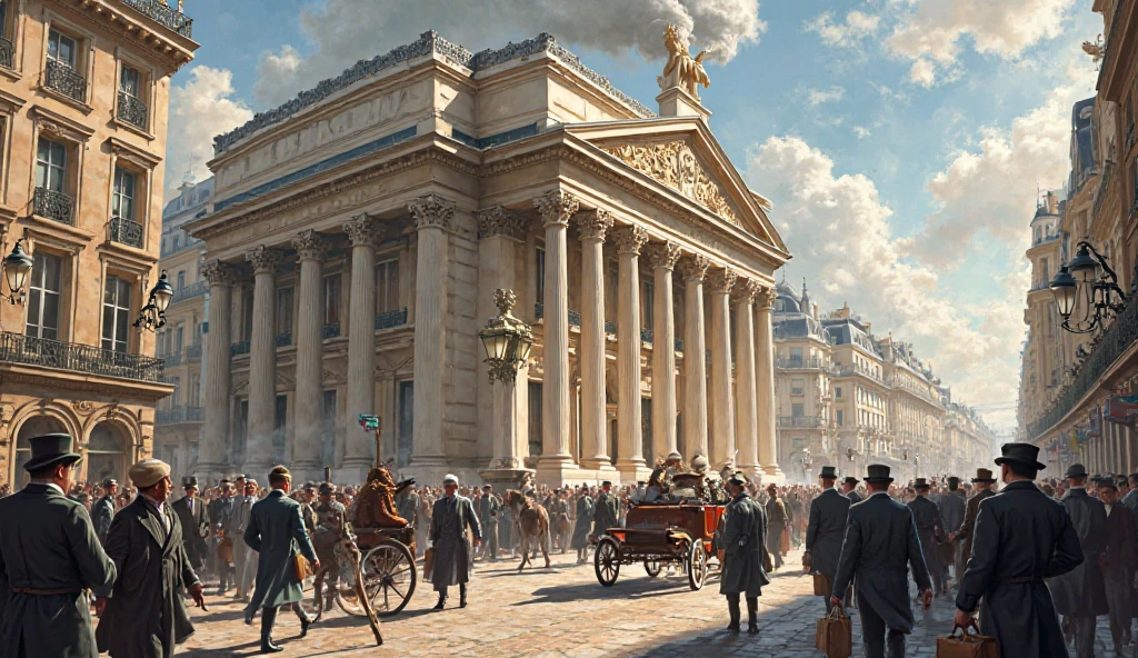 Illustration of the Bank of France with economic activity.