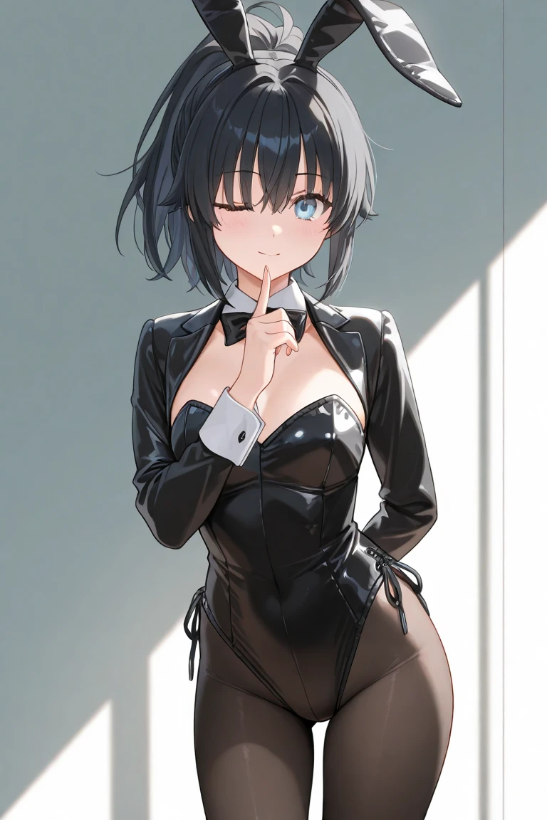 absurdres, RAW photo, extremely delicate and beautiful, masterpiece, Best Quality, ultra high resolution, 32k, hyperrealistic, ultra-detailed, in her 20s, delicate facial features, tearful mole, earring, medium breasts, full body shot, shorter middle black hair, short pencil skirt, button up shirt, black shirt, bare shoulder, Gothic punk,