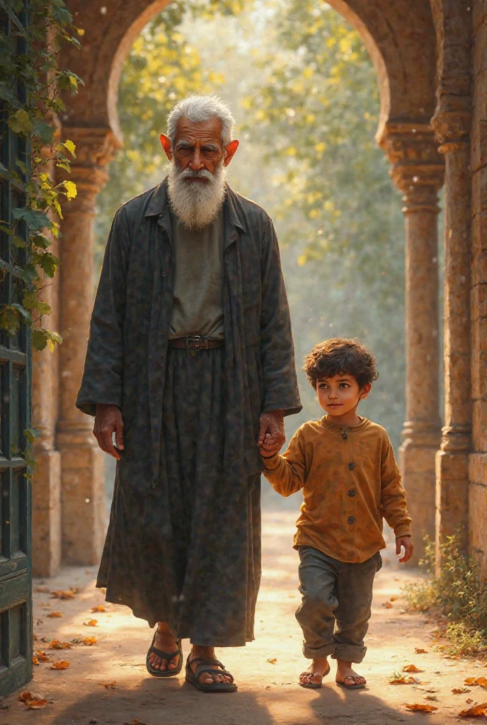 Muslim grandparent and grandson