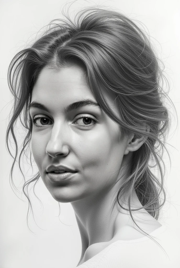 I want to create a portrait of this photo , that is as realistic and similar as possible. The portrait must be done with pencil on paper as if a street artist were doing it. 