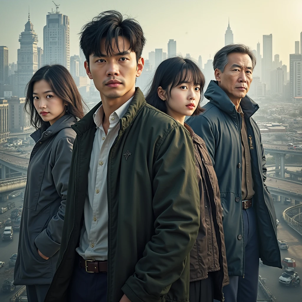 Draw Chang-gu, Bok Mi-sun, Shin Yeong-man, and Chan-a from Chang-gu