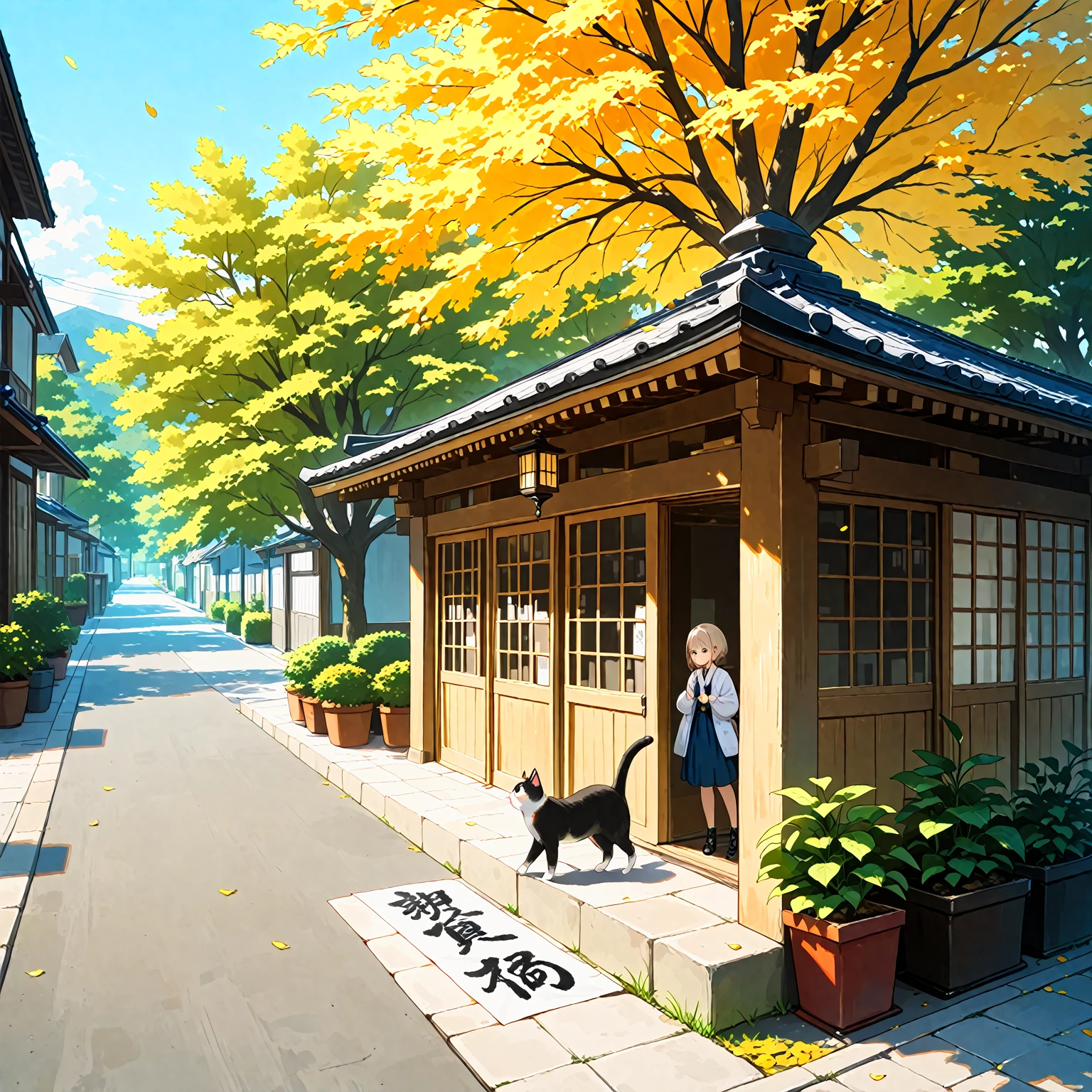 (masterpiece), (best quality), (ultra-detailed), Accompanied by a cat, (cute cat), outdoors, cat world, absurderes, Hi-Res, ultra-detailed, BREAK, Expressive lettering, Elegant décor, Design images featuring beautiful calligraphy with craftsmanship and skill, cat of a day,
