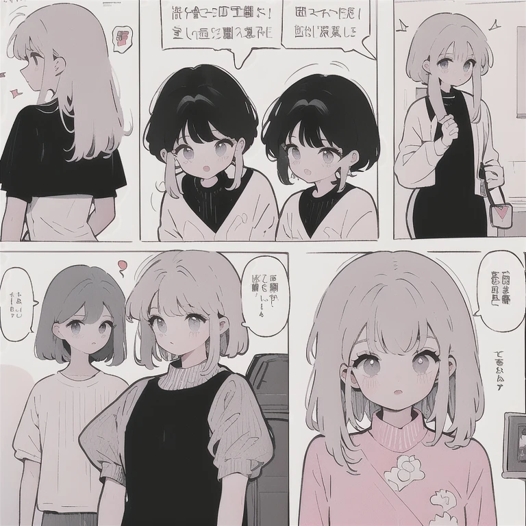 Comic Rx，Plot，Ideal storyboard，2 Cuties, interaction，Four-panel comics for adults 