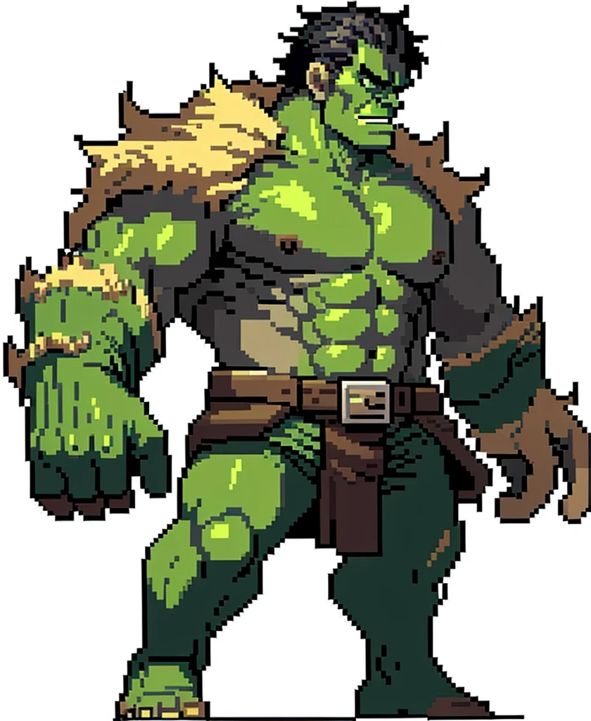An orc brute with a hidden massive ????, ((best quality)), ((masterpiece)), (detailed), (((looking straight at viewer))), ((grey backdrop)), greyish green skin, shoulder pauldrons, light leather armor, savage, holding a battle axe, (weapon in full view), muscular, (((massive ???? bulge hidden under loin cloth))), portrait, dangerous, ((head centered and within frame)), (portrait), ((full body shot)), (showing lower half), ((blank grey background)), 
