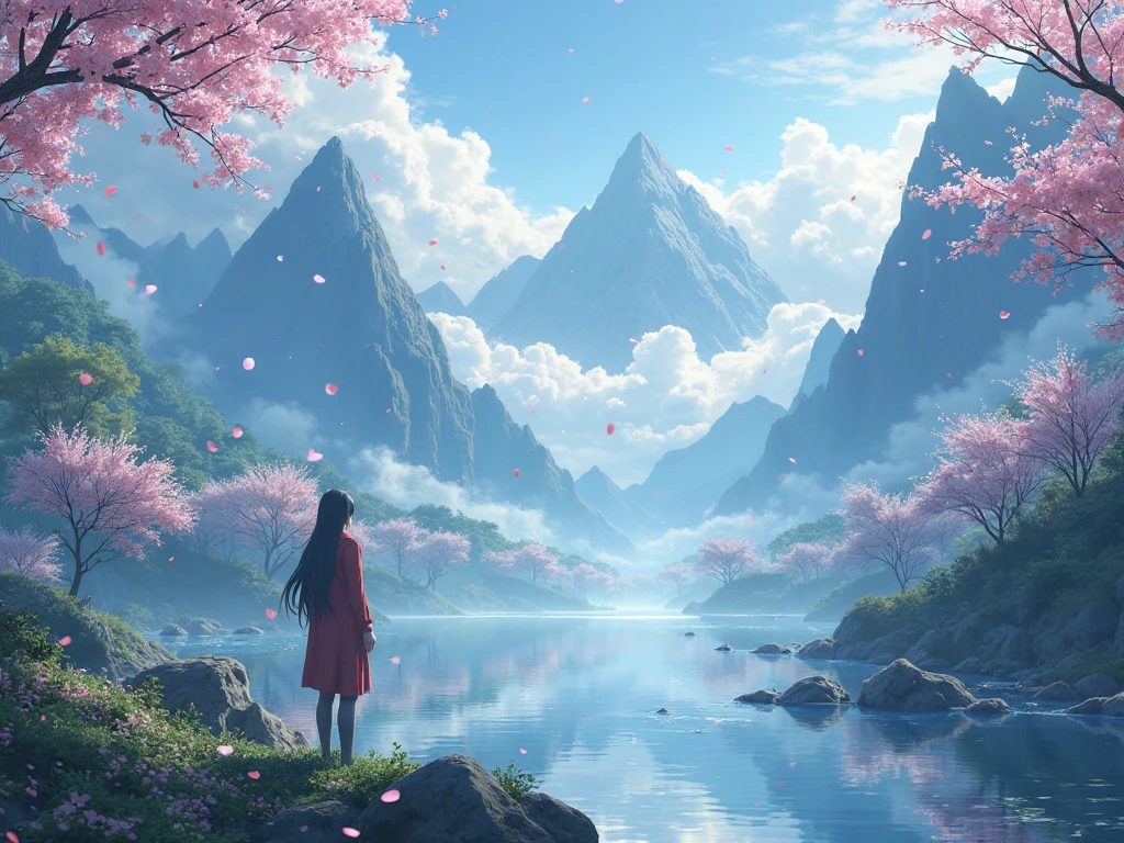 anime landscape photo creation