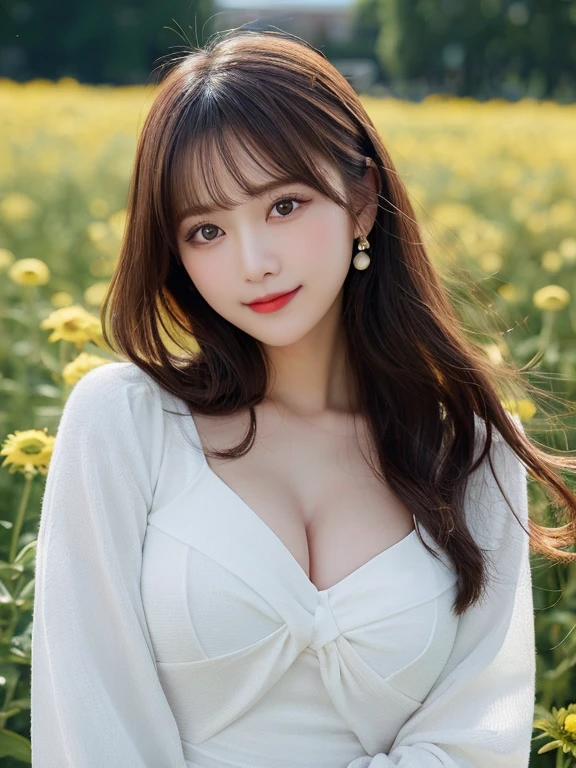 ((Exposing breasts 1.6))),(((Exposing breasts 1.6))),(((Exposing breasts 1.6))),masterpiece, Highest quality, 8k, Absurd, Beautiful medium long bob hair,Woman in her late 20s, That shy expression is cute, (Sensual Style),((Seven episodes were filmed................1.4)), (Nude 1.5), No makeup, The near road and the far road, Written boundary depth, Surreal, High resolution, photograph, Sharp focus, Face lamp, Dynamic Lighting, highest detailed, ,Extreme detaileds、Super detaileded、detailed、Real Skin、elegant features、Positive and optimistic、(The background is a colorful flower field)