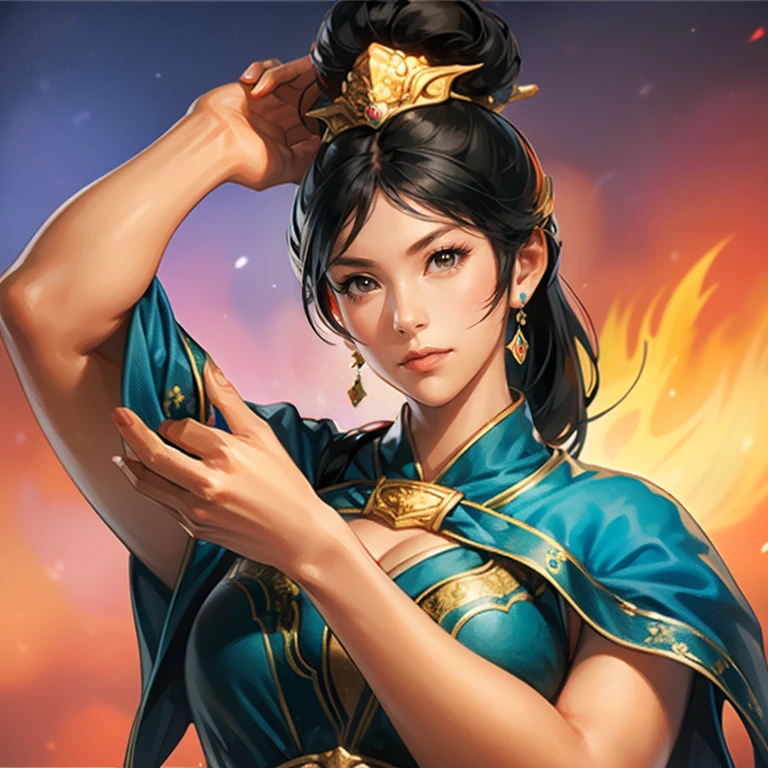 (((Preserve color ))), ((( Maintaining visual style ))), (( Koei International Symbolic Statue Price)), ((preserve elements)), son14:1.Cute girl  ,  perfect face, (( natural hands )), (( black hair)),