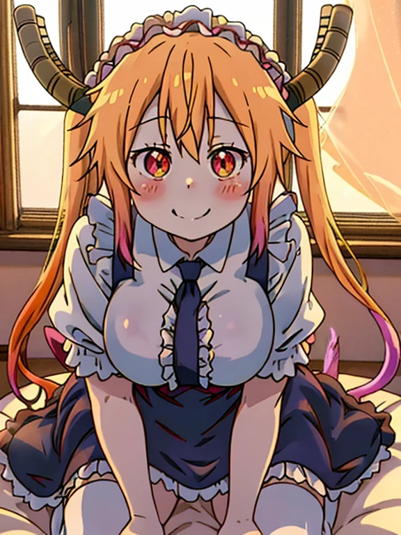 Tohru, pechos grandes rebotando, cuerpo completo, in the breasts, nsfw, mojada, pretando pechos, grabbing breasts, pechos ricos, cara de placer, penetracion,