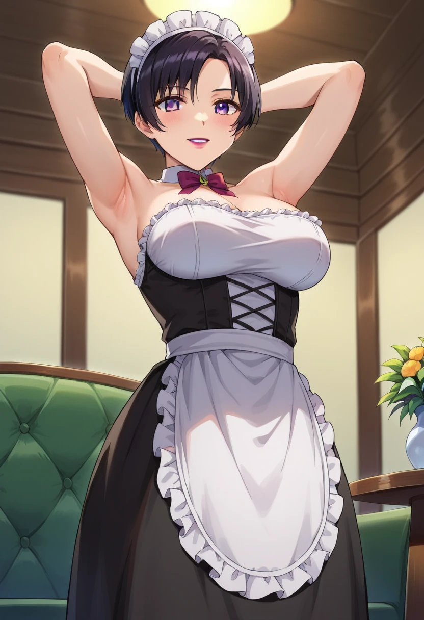 (mature woman, 45yo:1.7), (gigantic breasts:1.4), (curvy body:1.4).high resolution, extremely detailed CG, unity 8k wallpaper, super detailed skin, perfect anatomy, detailed, cinematic lighting, dynamic lighting, beautiful detailed eyes. (casino:1.5), gigantic breasts.
(playboy bunny, black rabbit ears, wrist cuffs, black leotard:1.5), (arms behind back:1.8)、Standing facing forward in a crowd. her hair is short and black、Your smile is wonderful.The skin is radiant. heart.