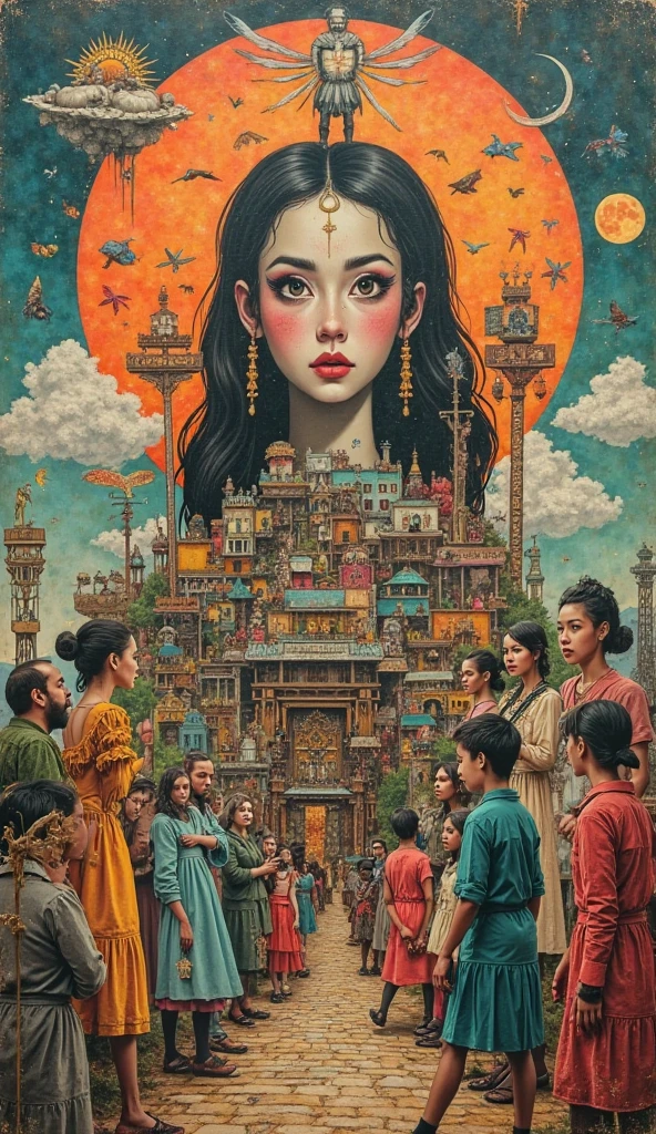 collage vintage painting