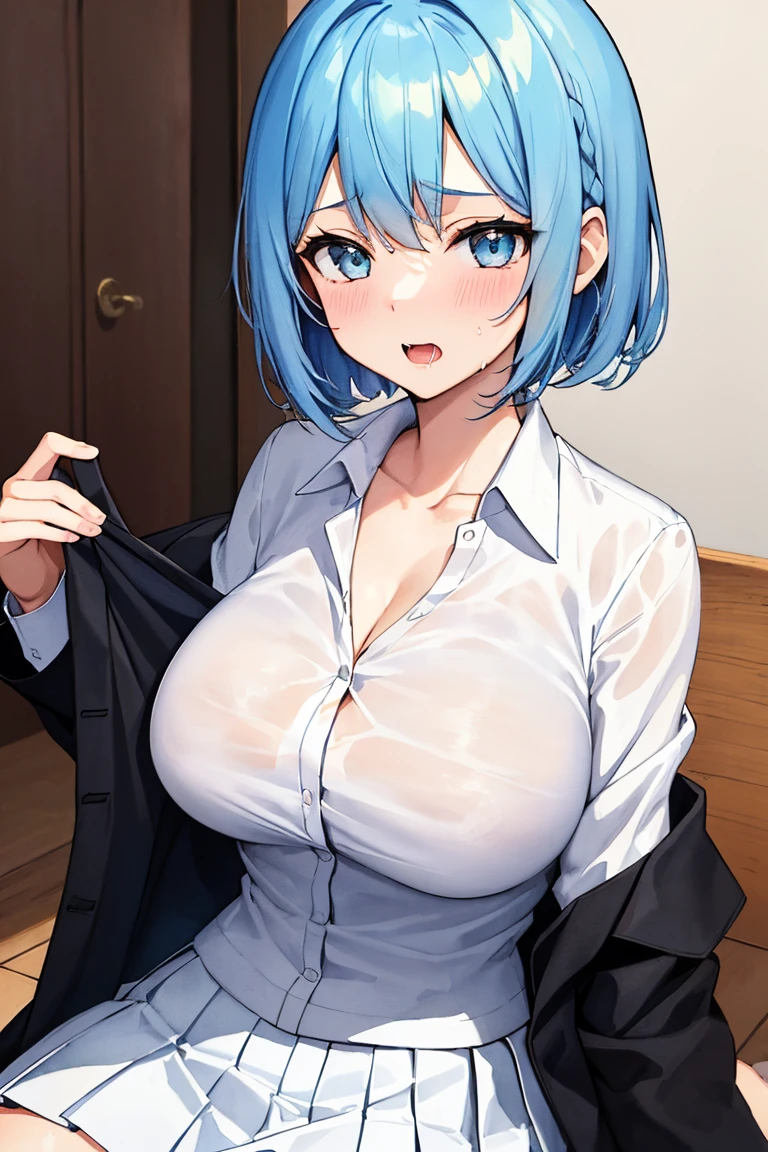 blue haired girl having sex