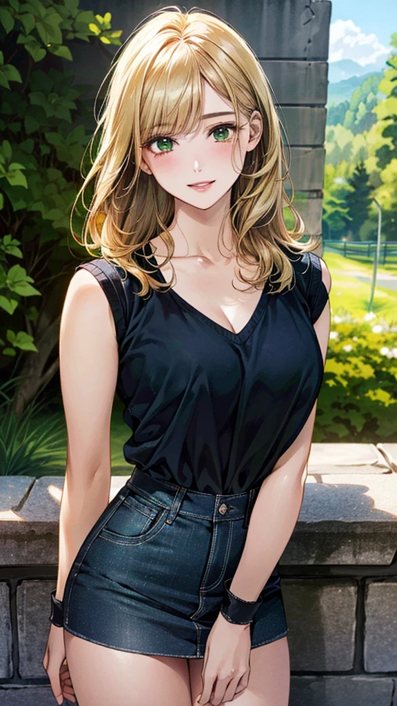 <lora:hana midorikawa:0.75>, (1girl:1.1),
((masterpiece)), (best quality), official art, extremely detailed CG, unity 8k wallpaper, ultra detailed,
parted lips, smile, closed mouth, medium breast,
eyelashe, short hair, hime cut, blonde hair, looking at viewer, face, high quality, highres, masterpiece trending on artstation by artgerm and makoto shinkai