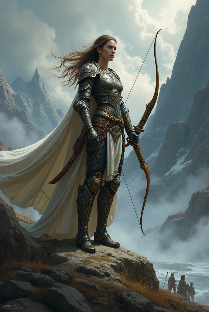 make a book cover titled huntress of the Fallen by terpsichore