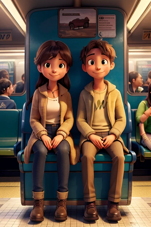 pov, brown hair, girl, red t-shirt, orange jeans, bangs, 3d, short sleeves, skinny, inside a train, converse shoes, sitting, dick flash