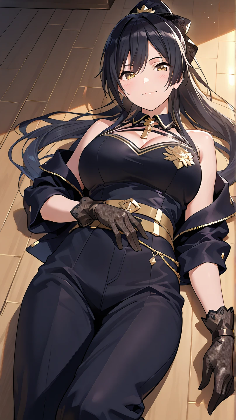 Beautiful girl looking down
