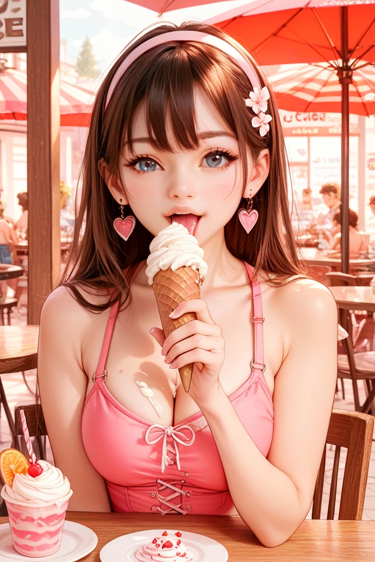 araffe1 girl in a bikini eating an ice cream cone, eating ice cream, in a bikini, angela white, giorgia meloni, katy perry, in bikini, eating ice - cream, wearing spandex bikini, ice cream on the side, bikini, ice cream, wearing a bikini, candid photo of dirty, shiny plastic bikini, candid shot, cone, 1 girl, solo,in a green dress standing by a wall,portrait of female idol,