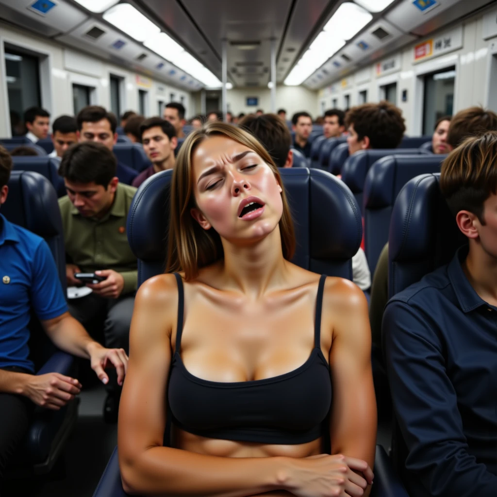 cleavage, napping, train, 14-years-old girl
intermammary, napping, train, 14-years-old girl