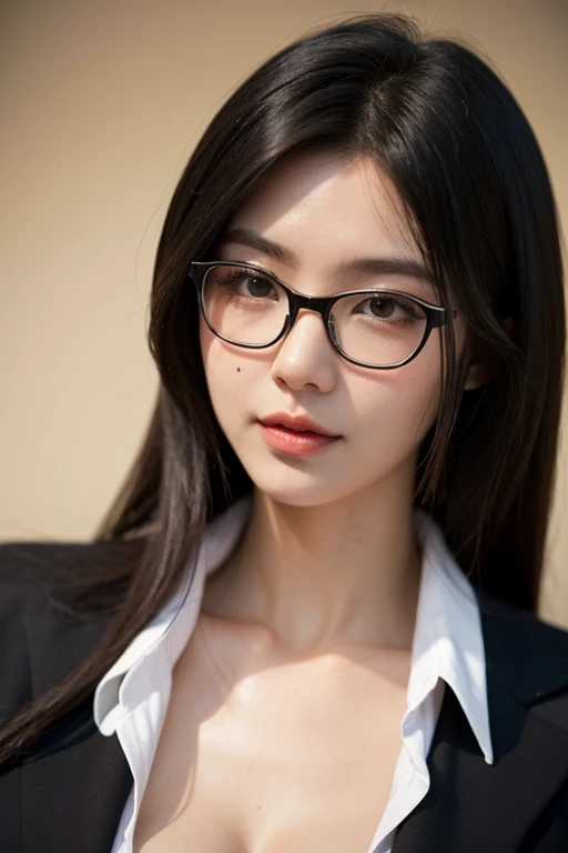 (8k、Raw photo、highest quality、masterpiece:1.2)、(Realistic、Photorealistic:1.37)、Ultra-detailed、超A high resolution、1 girl、Seeing the viewer、Beautifully detailed face、Laughter、narrow、(Slim waist) :1.3)、((White blouse))、Beautifully detailed skin、Skin Texture、Floating Hair、((Tie your hair together))、Professional Lighting、In front of the station at noon、((Black square glasses))、Human whole body、Brown Hair