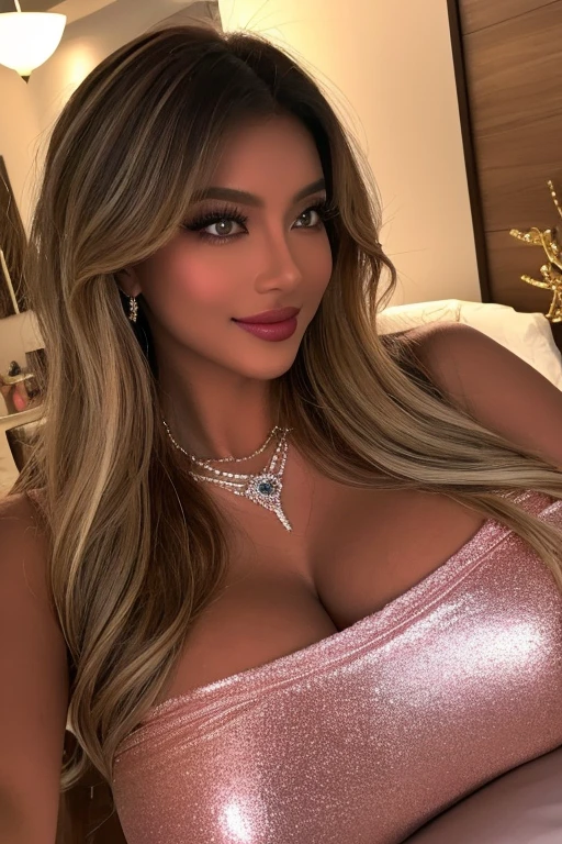Stunning big-eyed 18yo very young Asian trish stratus, make-up, kohl and fake lashes, long blonde curls, g-cups hazel eyes, full frame, curvy body, loose white dress, big massive plump wide breasts, thick curvy thighs, massive round titties, fake eyelashes, fake lashes, long eyelashes, big lips, baddie, side glance at viewer, triangle jawline, triangle Head shape profile shape, young girl, young, young,