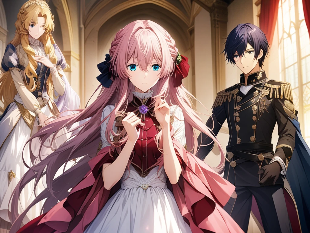 Create a group of anime character using these names    

1. Brother - Prince Frederick Blackwood (Freddy) (he had an green eyes, brown hair, hes style resembles of earth magic user)

2. Sister - Princess Bionna Scarlet Blackwood (Yunna) (she had red eyes, red hair, her style resembles of love, passion, pride, compassion, anger, hunger, immediacy, scarlet phantom)

3. Sister - Princess Diana Blackwood (Dian)
(Her eyes are resembles of yellow, her hair is blonde, her style resembles of archer and explosive magic)

4. Brother - Prince Charles Blackwood (Charlie) (his eyes are orange, his hair is pitched purple, his style resembles of benevolence)

5. Brother - Prince Benjamin Blackwood (Benji) ( his eyes are green, his hair is plain black, his style resembles of envy, jealousy, and anger)

6. Brother - Prince Aizen Grayford Blackwood (Gray)
(His eyes are dark red, his hair dark red, his style resembles of malevolence, and a black color)

7. Sister - Princess Emily Mae Blackwood (Mae Mae)
(Her eyes are blue ocean, her hair is glowing white, her style resembles of benevolence)

8. Sister - Princess Grace Blackwood (Gracie)
(Her eyes are pink, her hair is pitched Pink, her style resembles of tenderness, caring, sympathetic, sensitive, emotional, compassion, sweet, youthful, hope, inspiration, feminine, extroversion, encouragement, and love).    

Make them more majestic and mature.