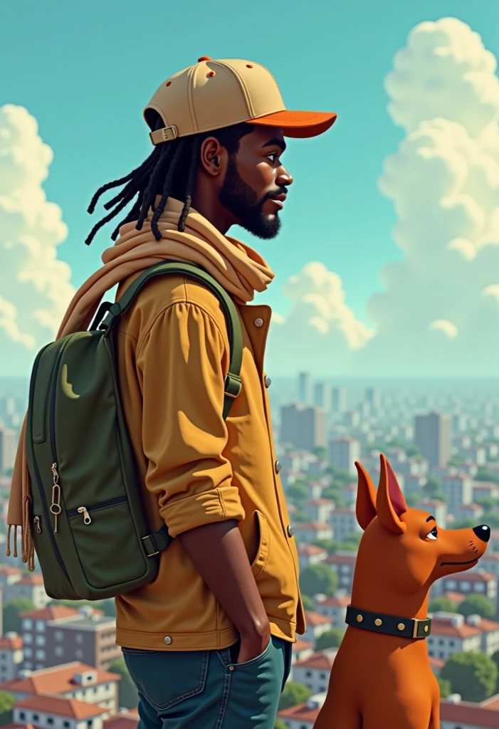 a black man, dark grey baseball cap, dark grey cotton t-shirt, sleek black & gold trimmed bluetooth headphones, standing in urban alley, ambient city lighting, realistic, photorealistic, masterpiece, 8K, HDR, physically-based rendering, sharp focus, professional portrait