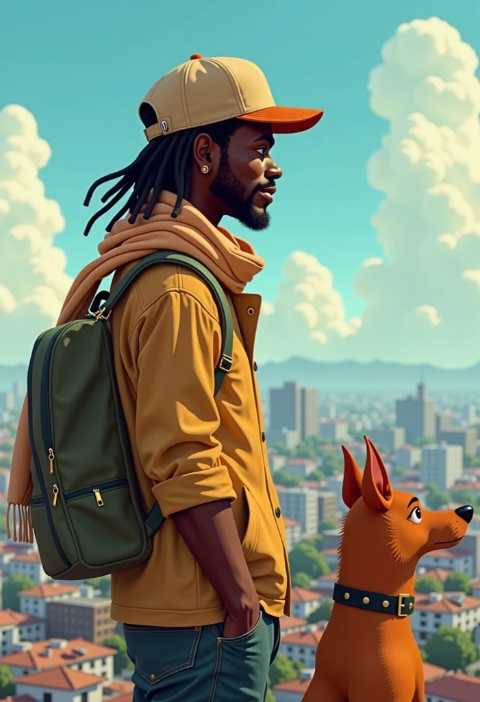 a black man, dark grey baseball cap, dark grey cotton t-shirt, sleek black & gold trimmed bluetooth headphones, standing in urban alley, ambient city lighting, realistic, photorealistic, masterpiece, 8K, HDR, physically-based rendering, sharp focus, professional portrait