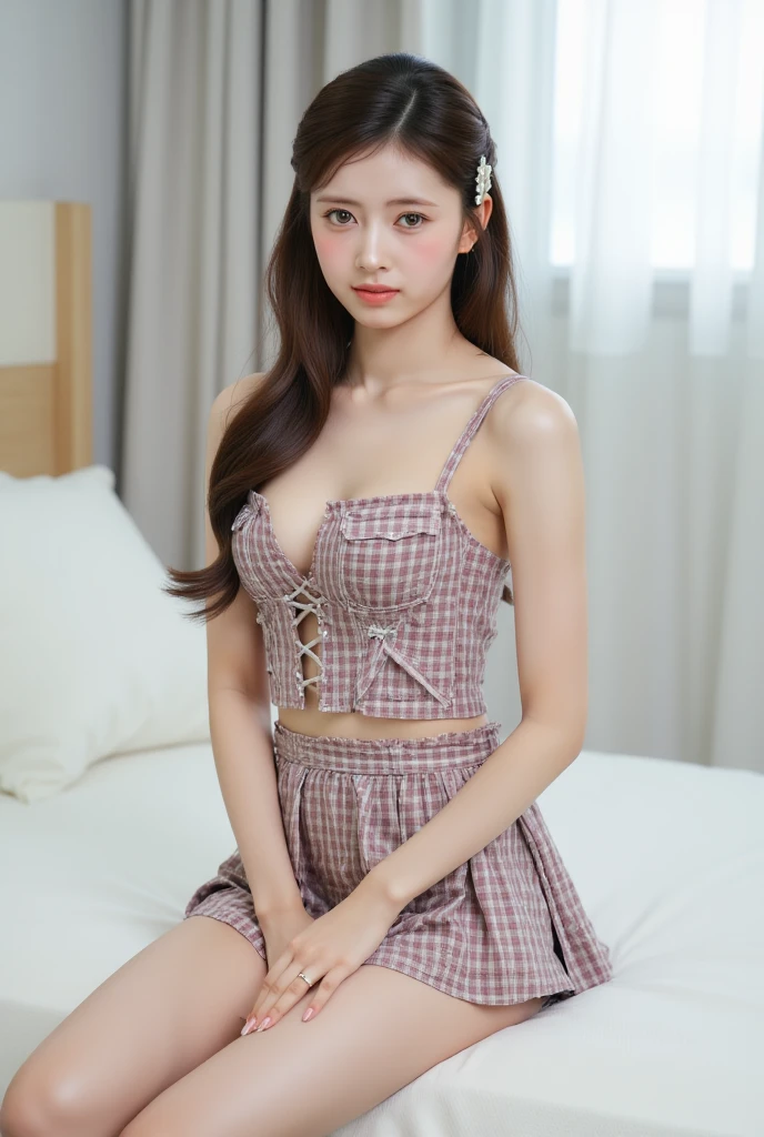 {{{{{16k,Ultra High-resolution hyper-realistic Homey girl gravure with a dazzling smile looks Pure neat, behavior is invited Girlish room filled with She's being irradiated with rays that rapidly transform her from a to an adult at deep night, changing her innocent appearance into a cutest Homey girl, A innocent high school Homey girl with her idol smile with erotic deep colored cheeks, When you inject her with hormones that amplify her love for you, her sexiness intensifies and she can't contain her horniness, aura of intensity and her personality that heals people to full recovery, She's friendly and no matter how much you look away, she'll lean in and make eye contact, She's small so she's basically looking up}}}}}, {{{{{her sexually aroused and her curvy weist body line}}}}},{{Extremely detailed}},{{{{{dye her cheeks and integrated her face beautiful small, thick lips, neat innocent idol makeup, her blouse style with roundness her tits in detail, Her skin is detailed with too much aphrodisiacs turn her into a attractive girl, Long white and so beautiful neck that you want to lick it, Flamboyant eyebrows, Enchanting thick gross idol's Lips that are too erotic}}}}},{{{{{The best shiny grossed bangs pure idolized tied hair}}}}}