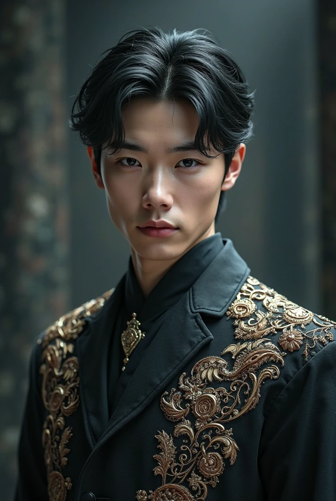 Create a realistic photo of Hyun Bing, the son of Icefield in the Underworld when he was young， aristocrat temperament，Male version