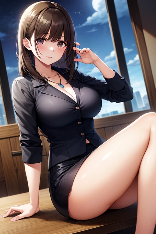 (masterpiece:1.2),Highest quality,Pixiv,Amagi Shino Office Lady,
One person,独奏,Long Hair,chest,View your viewers,Brown eyes,office lady,OL,blush,shy,midnight, 
Bedroom,bed,nipple slip from OL, Hairstyle((hair slicked back))