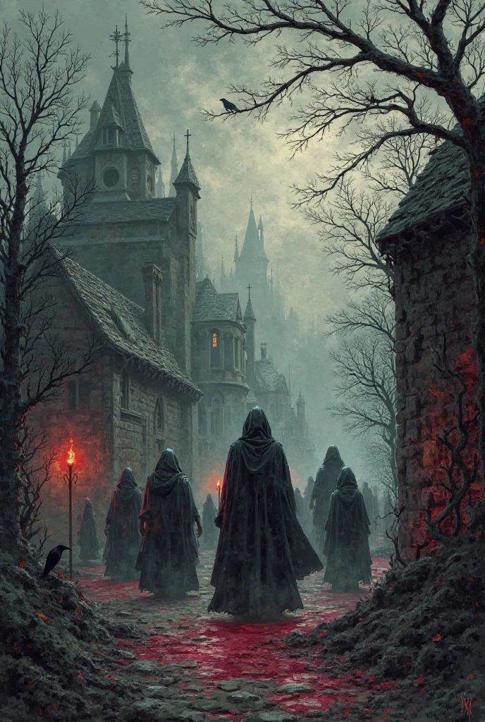 Create a story cover and the cover is called the Village of Evil