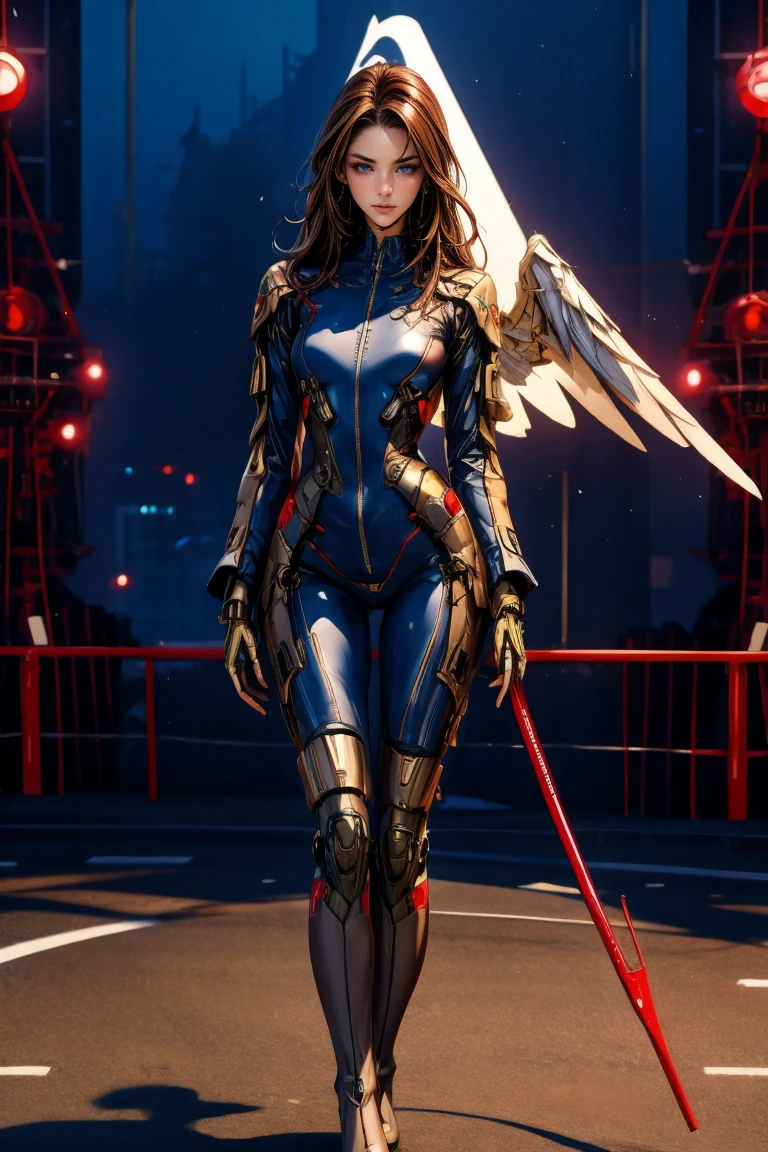 masterpiece,(bestquality),highlydetailed,ultra-detailed,1girl,(mechanicalwings:golden,glowingeyes:blue,goldenrarmor:1.2,elongatedears:0.8),(cyberpunkcity:1.5,weapon:energyblade),(fantasylandscape:1.2,natural lighting:1.5,confidentexpression),(panorama:1.2),mecha, smile,angle,Angels, wings,gold,raw