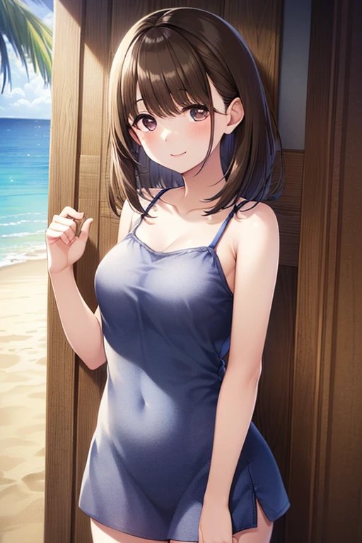 nsfw、
Very cute and beautiful girl sitting on a chair in a cafe,(Highly detailed beautiful face and eyes:1.2),sparkling eyes, (fine eyes)、
(Black camisole mini dress with visible nipples、BREAK The hem is so short that you can see her white panties:1.2),smile,cowboy shot,dynamic angle,
(shiny chestnut hair, short hair, brown eyes),(cup of tea),(sandwich on a plate),(Salad in a bowl),window,Ocean View,
(highest quality,masterpiece:1.2),(intricate details:1.2),Super detailed,High resolution,
alone,movie scene,