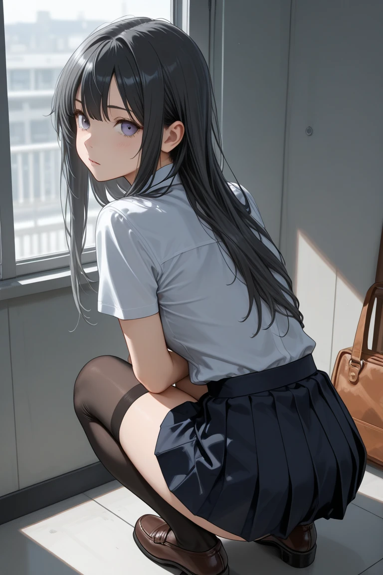 (Browsing Caution:0.99)、beautiful girl, (Roll up your skirt), Looking into the camera, Angle from below, Short skirt, Squat, A shy smile, Beautiful Skin, ((Highest quality, 16K, Tabletop: 1.3)), 1 Girl, The light shines on your face, Highly detailed face, Highly detailed lips, Beautiful Eyes、Realistic Skin、Cute design panties、shaving、Various Hair Styles、Different color uniforms、Natural clothes、Detailed panties、Spread your legs、sit、Squat、Long skirt
