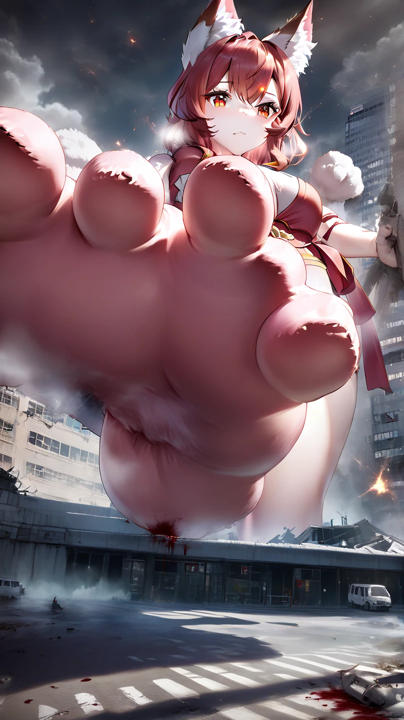 Giantess Invasion、Crazy giant woman walking、naked、naked体、全naked、Lift your legs、trample、巨大な足が人をtrample、People who get trampled々、Blood splashes splattered、huge soles、Dirty soles、anime、エロanime、ポルノanime、Looking up at a woman's body from below、Giant woman、smile、blush、Trample a building、Low - Angle、Person looking up at the sky from the ground々、Destroyed City、Flying debris、Black smoke、Sunset sky、Fleeing crowd、Disaster、Nipple details、walk、Red eyes、Black Hair、short hair、Massive acts of vandalism、Destroyed Army、Porn Image、Tanks in battle、shelling、battlefield、The soldiers are fighting、highest quality、High quality、Vibrant、Detailed body structure、Enlarged view、Approaching the portrait、