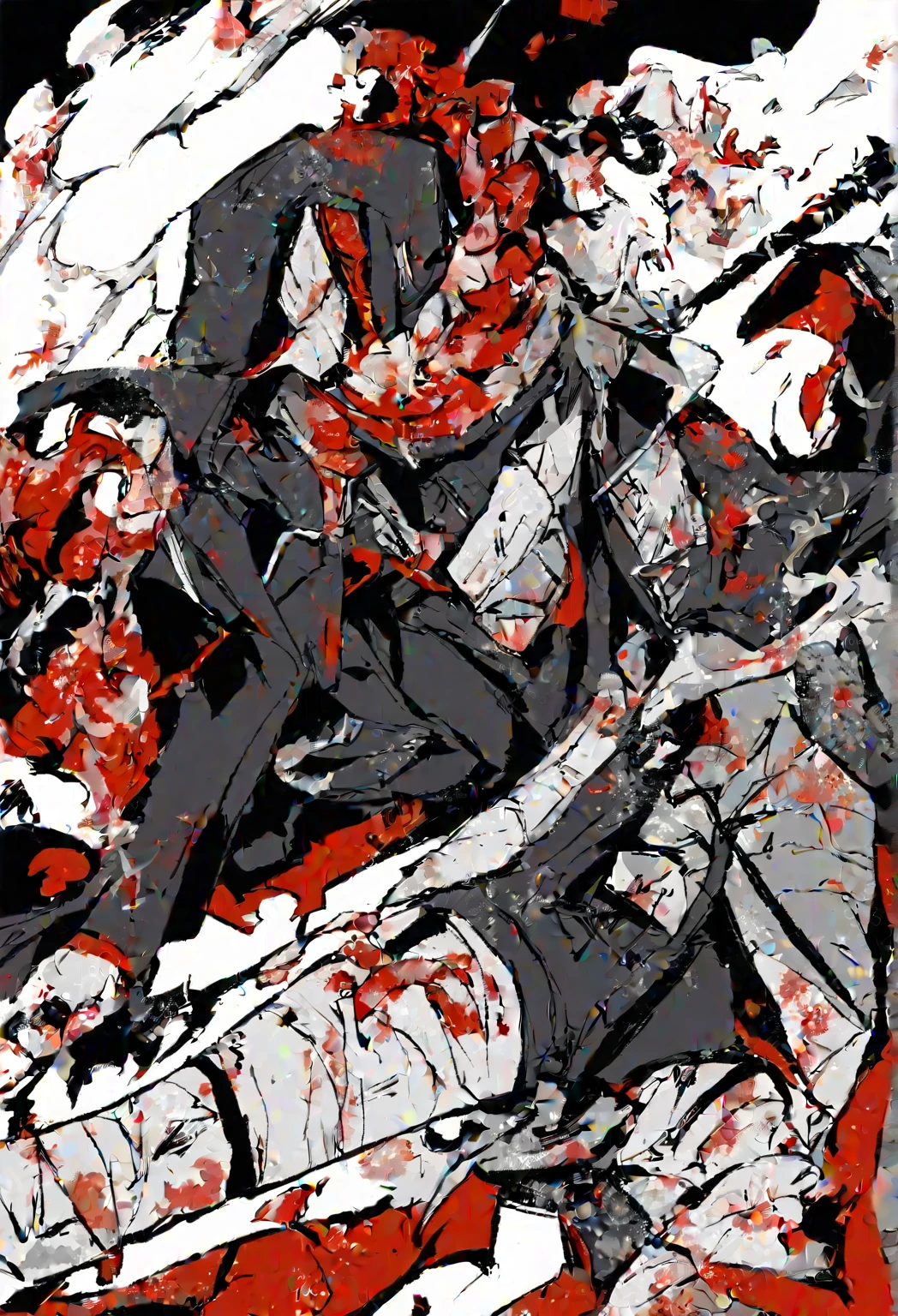 Ink Art, Starling&#39;s head, Ink drops, Ink Art，White mouth，Red claws