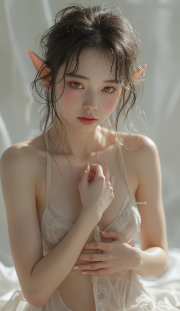 Elf beauty、 completely naked、Pussy fiddling、from the front、from sh uncensored - SeaArt AI