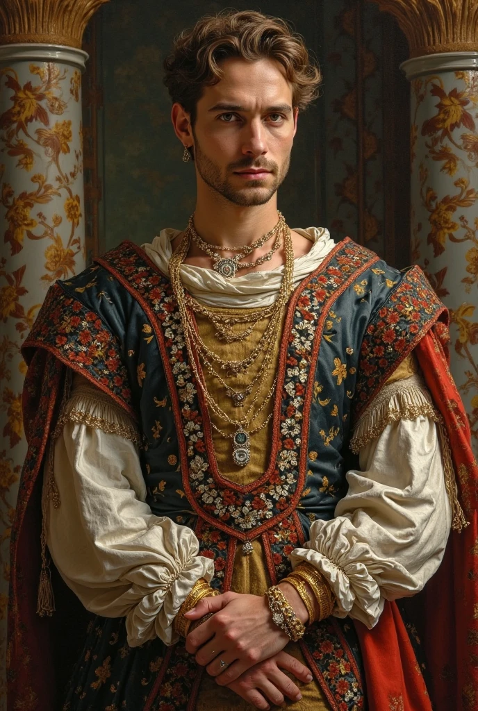 Create an image of me as if I were in the Renaissance period according to the reference image