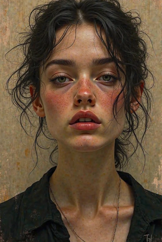 I want you to generate portraits of the same series exploring different emotional contrasts, symbolic distortions, or color moods. But more and different emotions and inspired by Francis Bacon and Egon Schiele 
With  warmth as visible emotion and jealousy as hidden emotions 