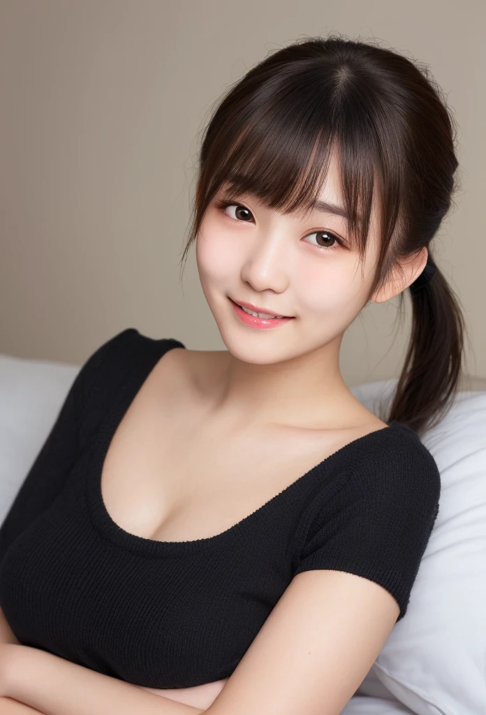 ((top-quality、in 8K、masterpiece:1.3))、(high-ponytail Hairstyle、dark brown hair)、、(Wear lightweight hood:1.3)、(Selfie pose on Instagram:1.2)、(Innocent and classy girl)beauty legs、Whole human body、、Small buttocks、1girl in、beautfull Japanease woman:1.3、(poneyTail、tits out:1.2)、Wear lightweight hood:1.2、Beautiful Women in Perfect Style:1.4、Perfect eyes、Even-eyed、Perfect iris、Perfect lips、Natural smile、Laughing face、flawless skin、no moles、Super Detail Face、Delicat eyes、二重まぶた、Exposed cleavage、Soft breasts